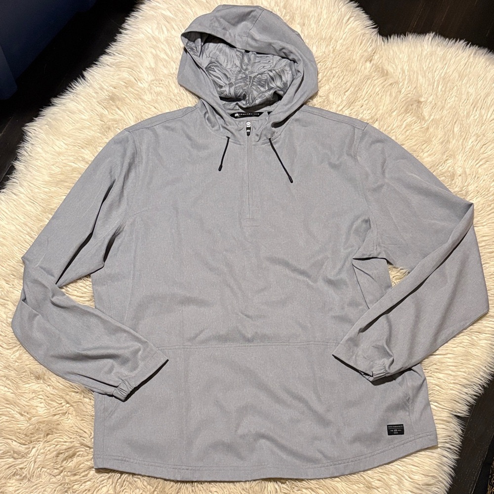 Travis Mathew Light Gray Hooded Windbreaker